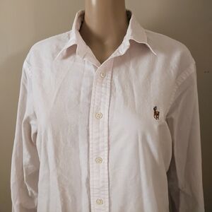 Ralph Lauren Oxford Light Pink Button Down Dress Shirt, Men's Large
